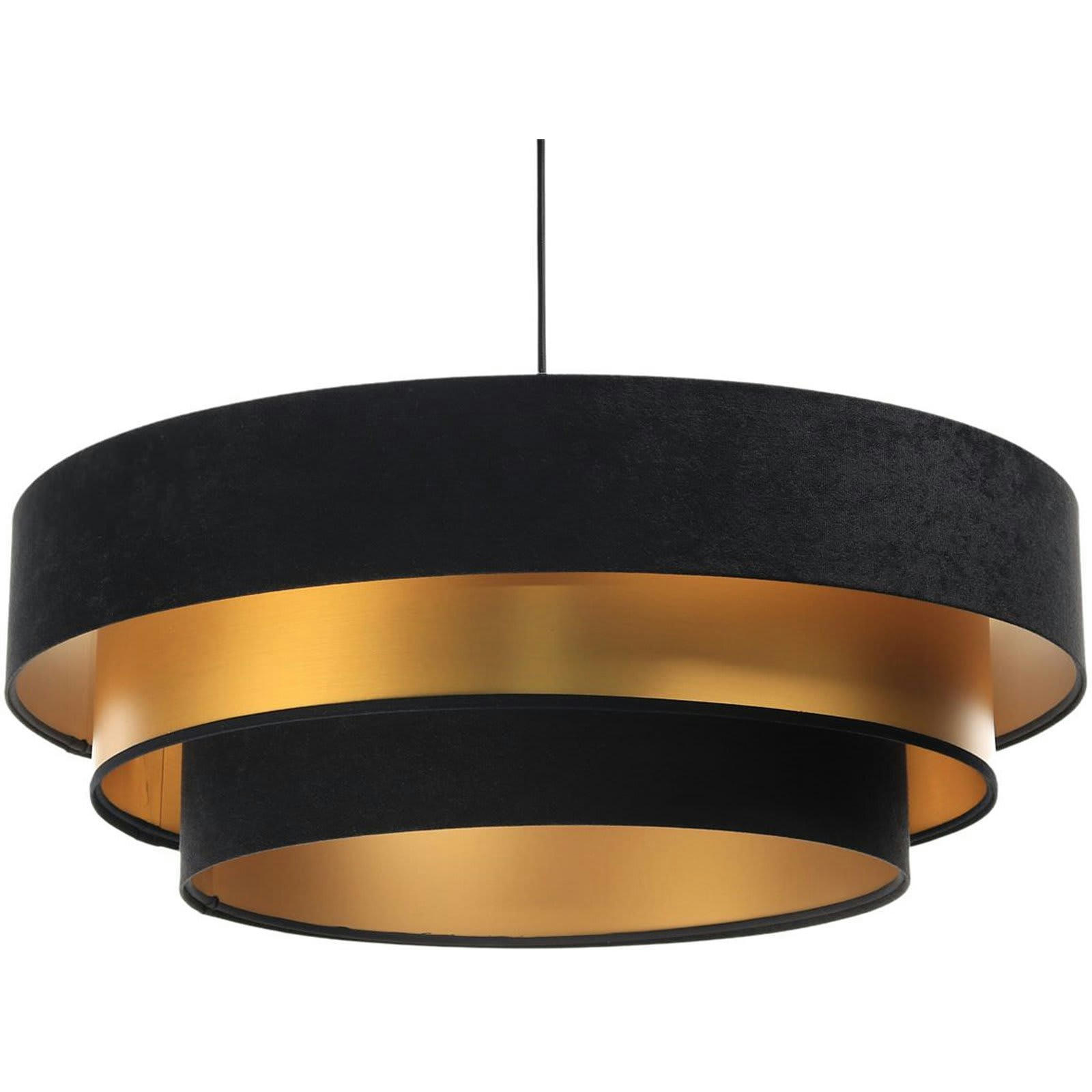 TRINITI - Suspension Tissu Noir 60x60x25 cm