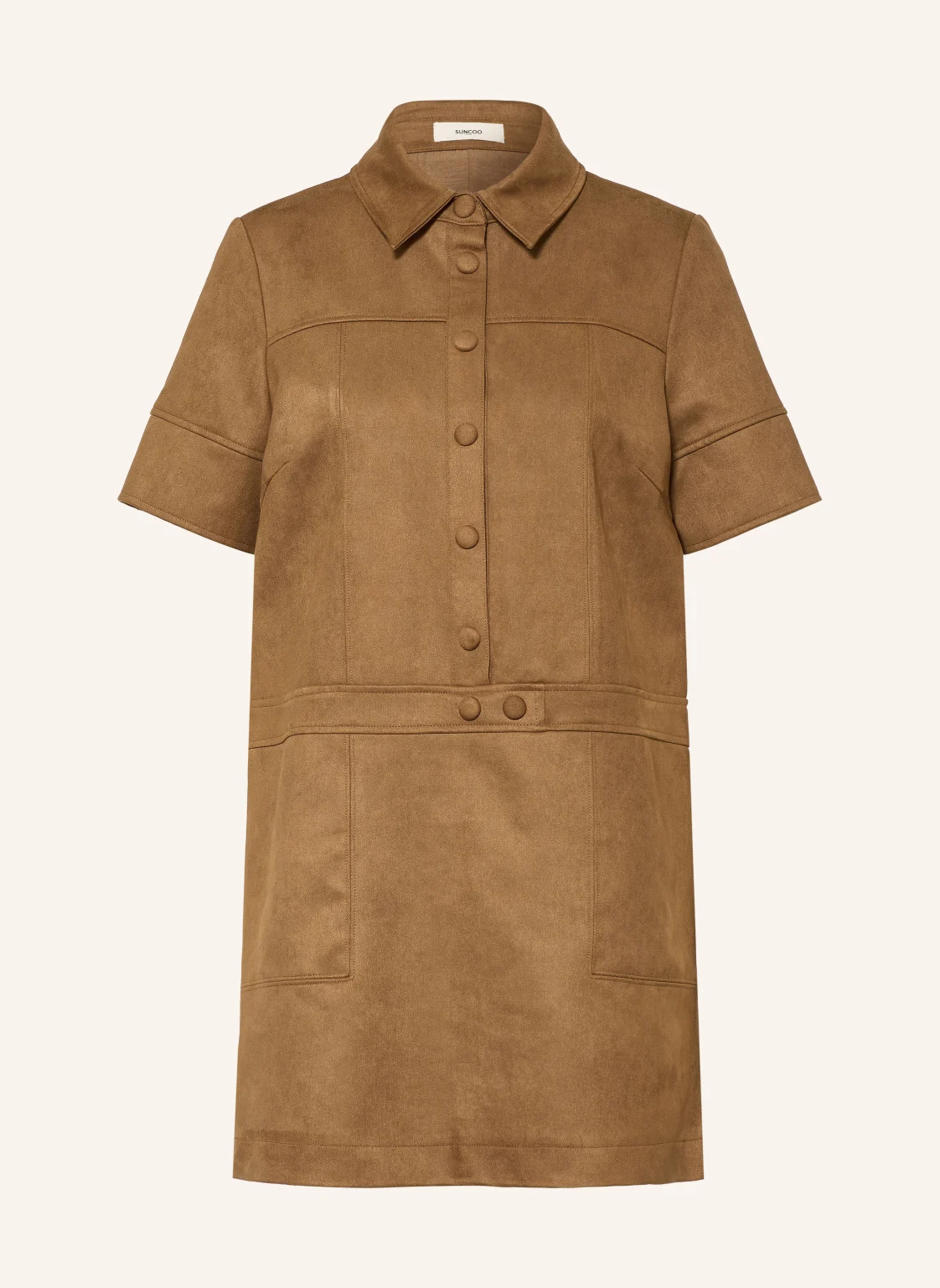 SUNCOO Hemdblusenkleid CITY in Lederoptik