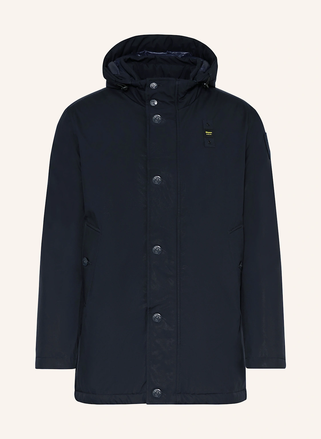 Blauer Daunenparka CHESTER mit abnehmbarer Kapuze