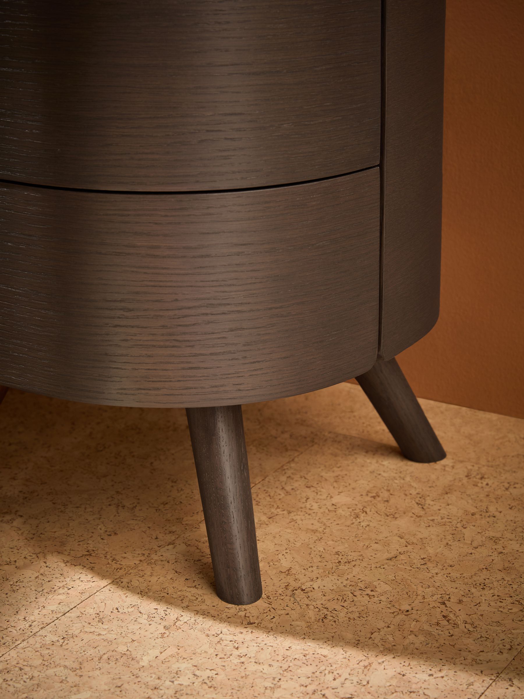 Odie 2 Drawer Bedside Table in Dark Stain Oak