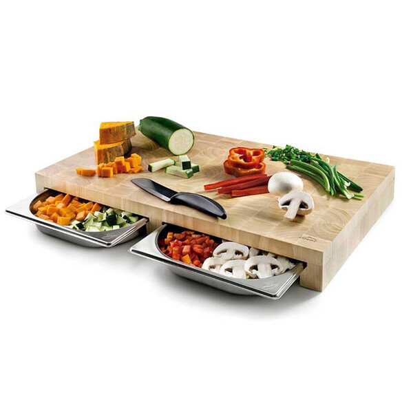 Planche à découper 61,5 x 34 cm avec 2 Bacs inox - Lacor