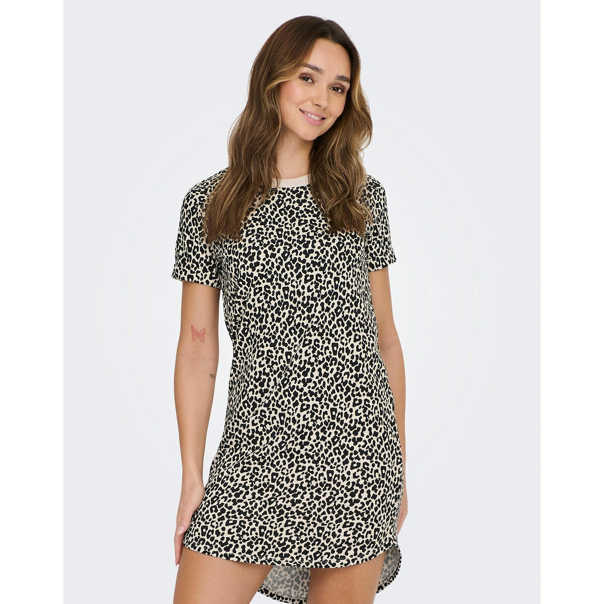 Robe t-shirt, imprimé léopard