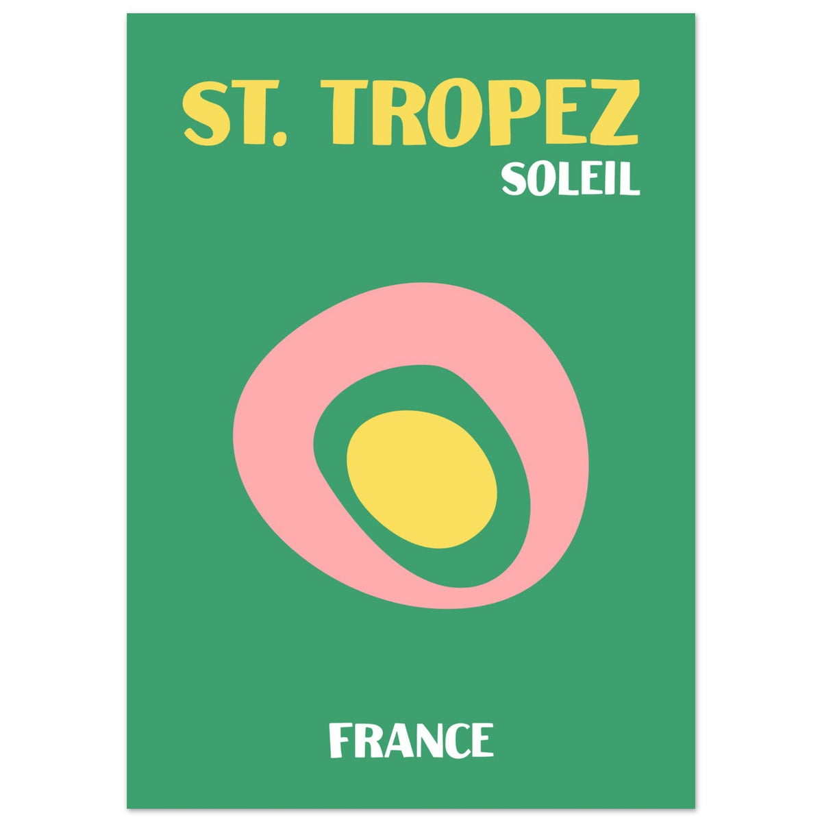 Artfulprints Poster Frankrijk - St. Tropez  - 50x70 cm - Groen