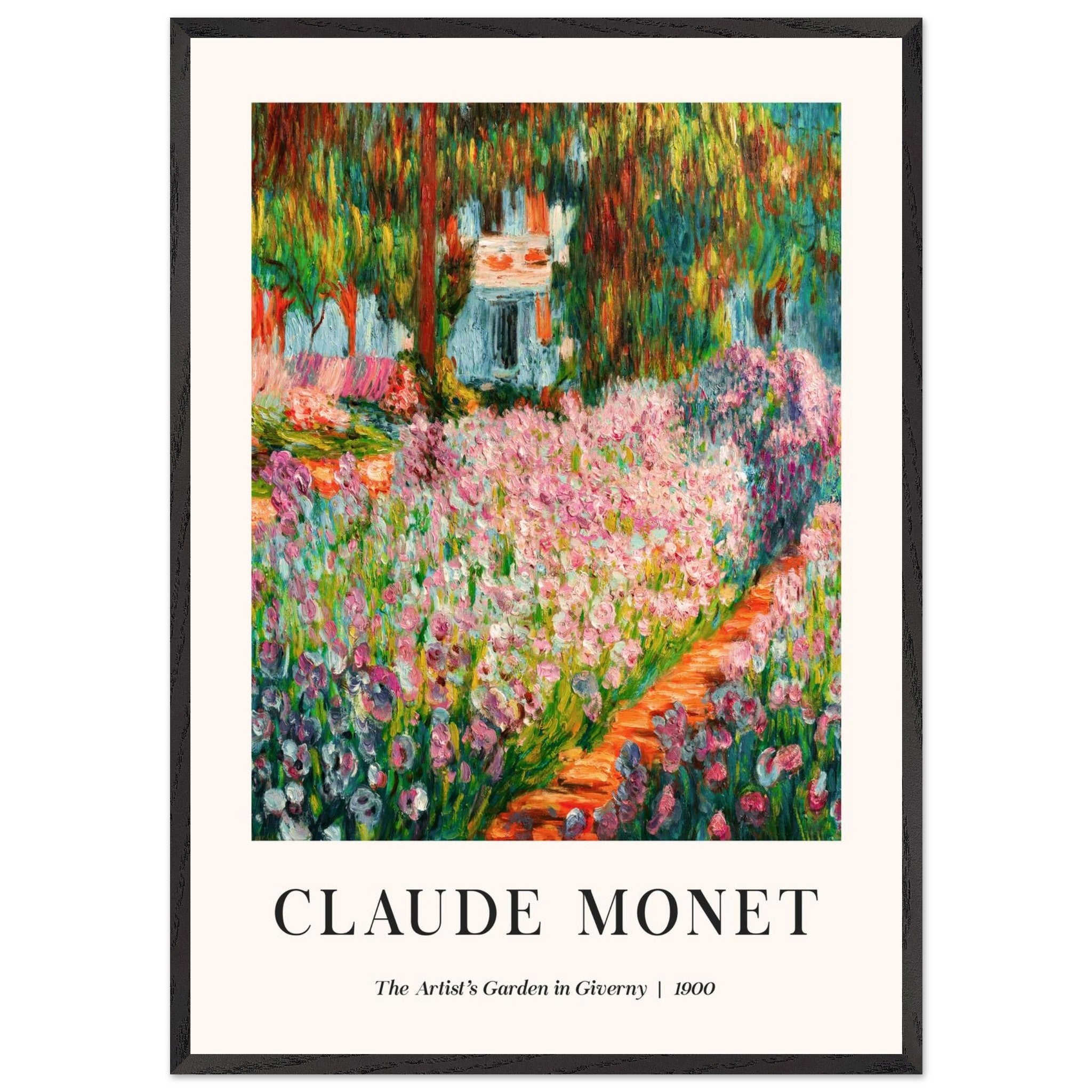 Artfulprints Poster met Lijst Claude Monet – The artist’s garden in Giverny III  - 70x100 cm - Meerkleurig