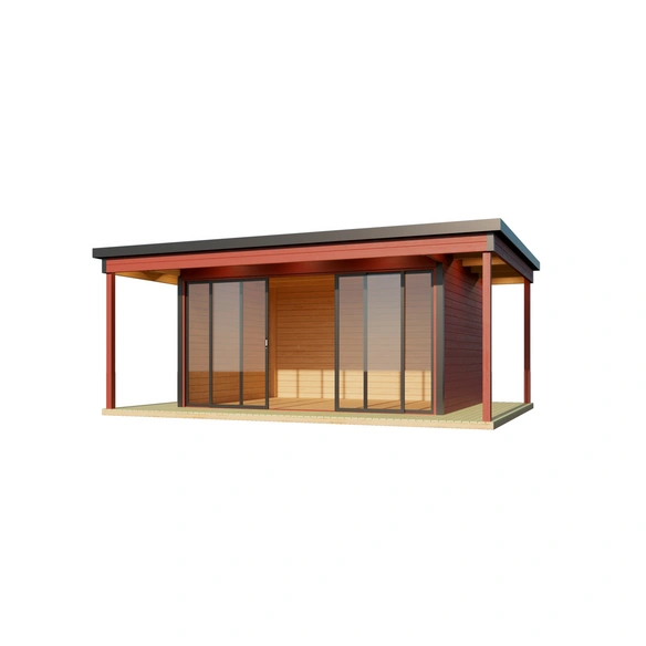 Gartenhaus »Domeo«, BxHxT: 597,6 x 239,4 x 421,5 cm, (Außenmaß inkl. Dachüberstand), schwedenrot