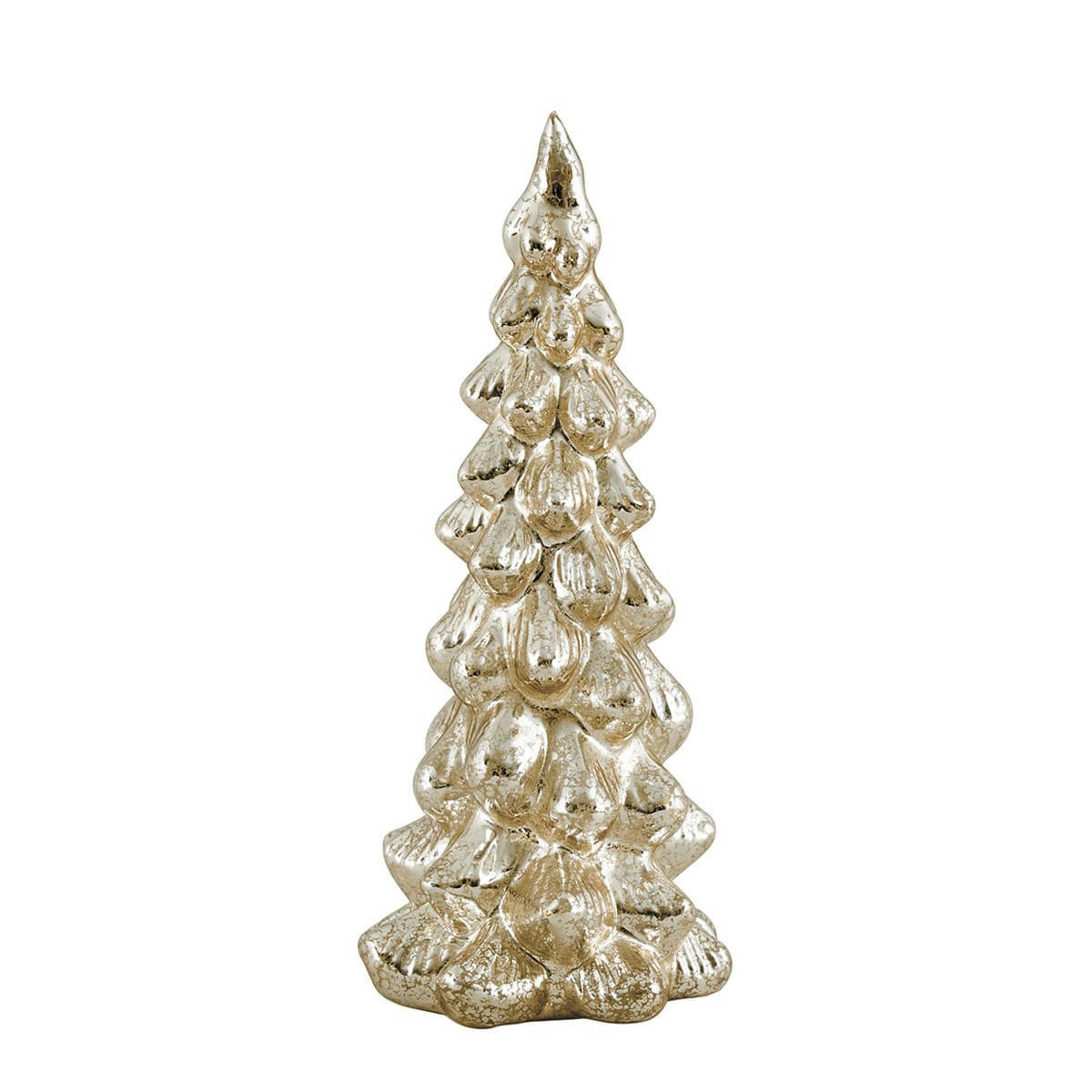 - Sapin lumineux en verre mercurisé doré - Grand modèle