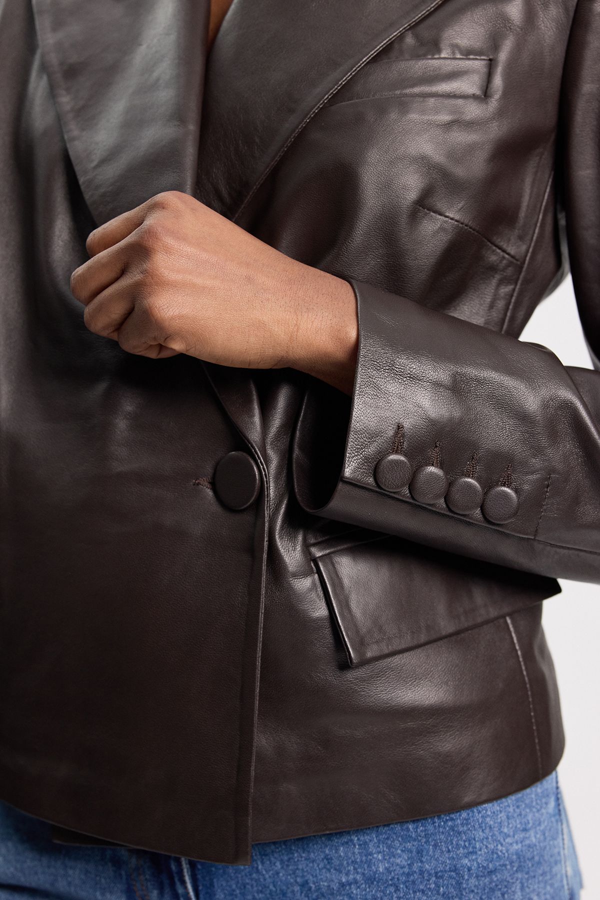 KarenMillen Leather Tailored Blazer