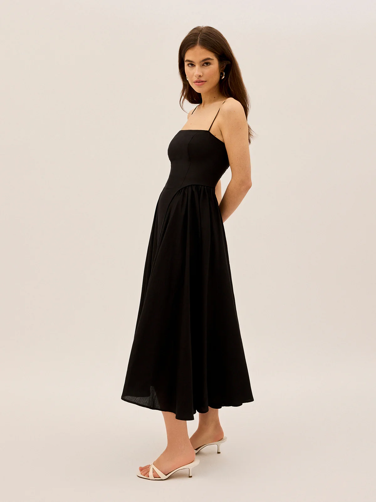 Alberta Black Linen Blend Dress