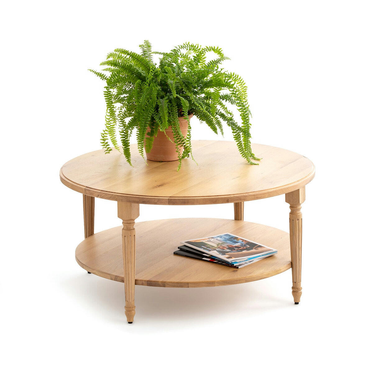 Table basse ronde chêne massif, Baudry