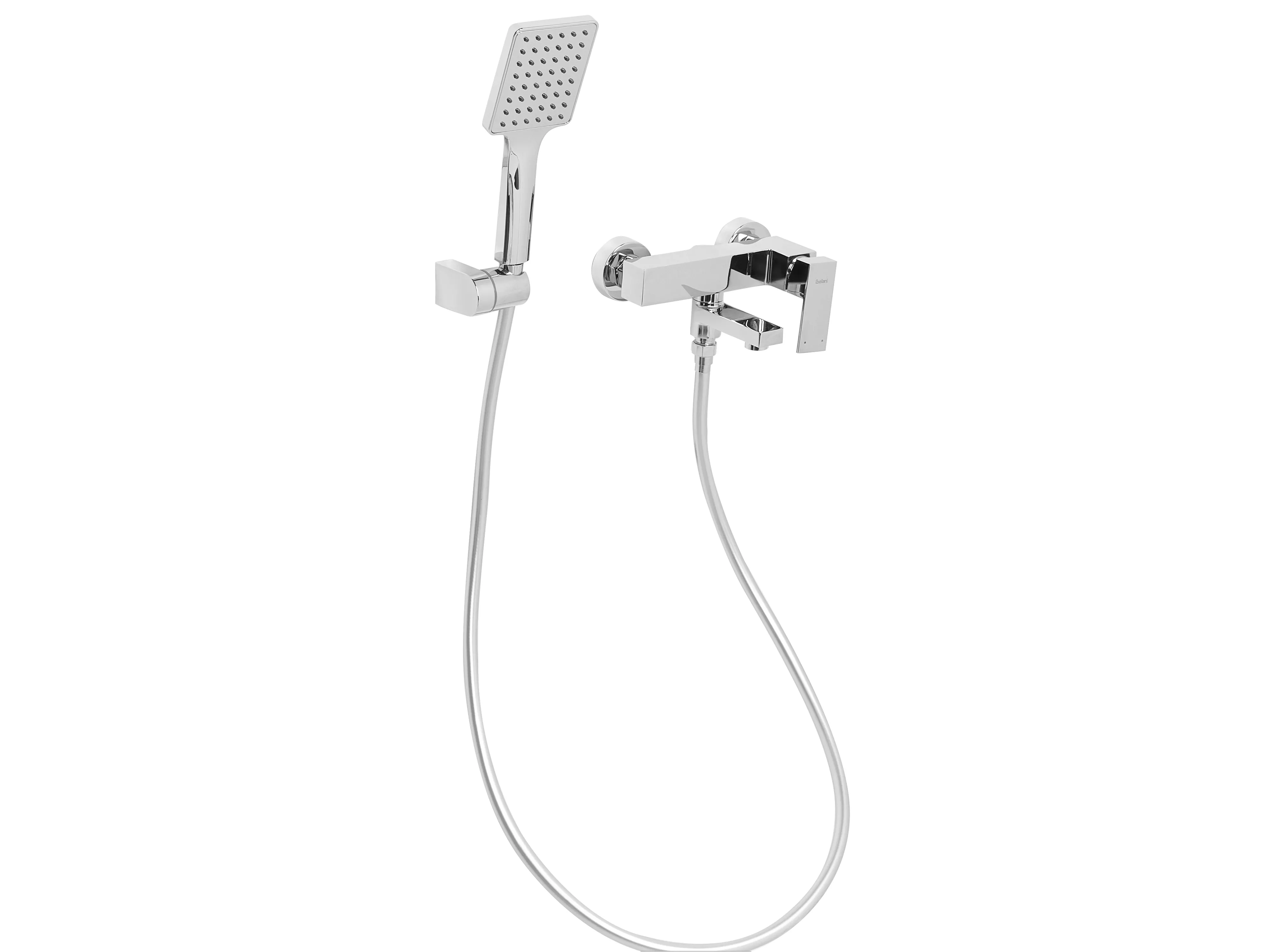Wall Mounted Bath Shower Mixer Tap BALNEARIO Silver