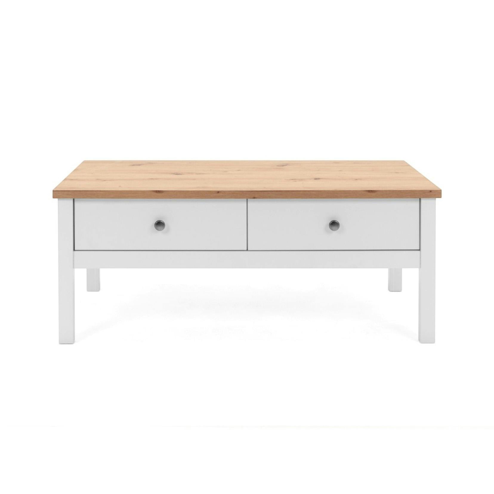 Table basse blanche 2 tiroirs VENZA