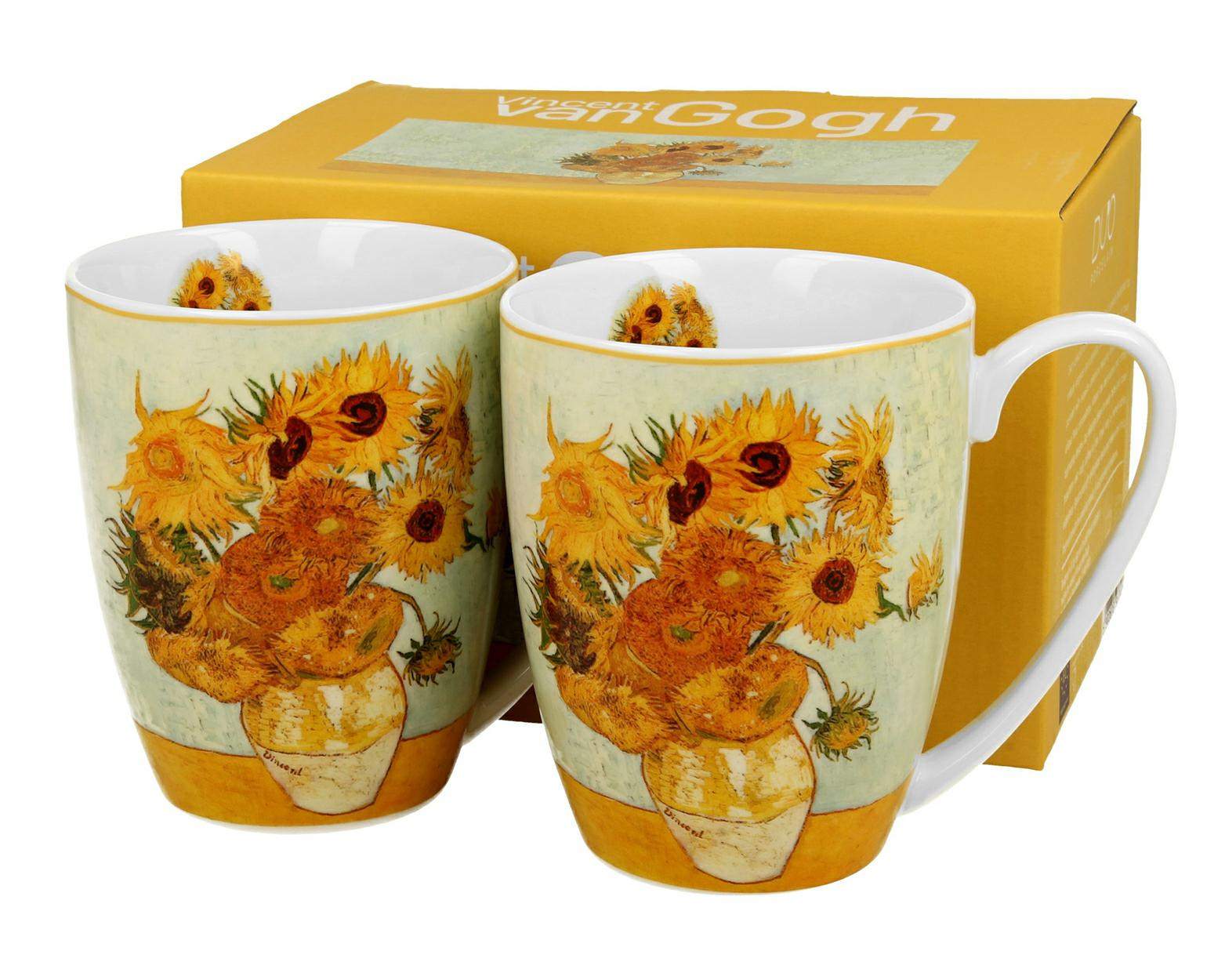 Komplet 2 kubków Van Gogh Sunflowers 350 ml do Kawy Herbaty Napoi