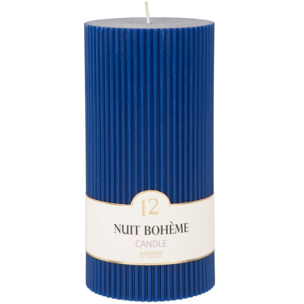 COLORAMA - Bougie striée parfumée bleue H18, 1000g