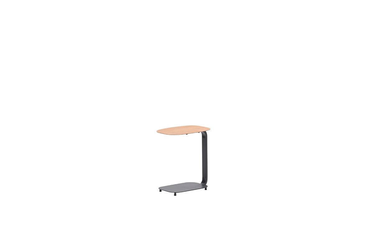 Lucca laptop tafel - 45x30xH51cm - carbon black -  light teaklook