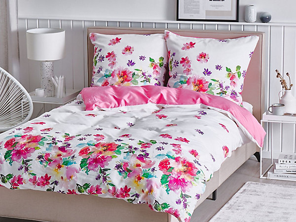 Ensemble de housses de couette LARYNHILL Satin de coton 155 x 220 cm Rose
