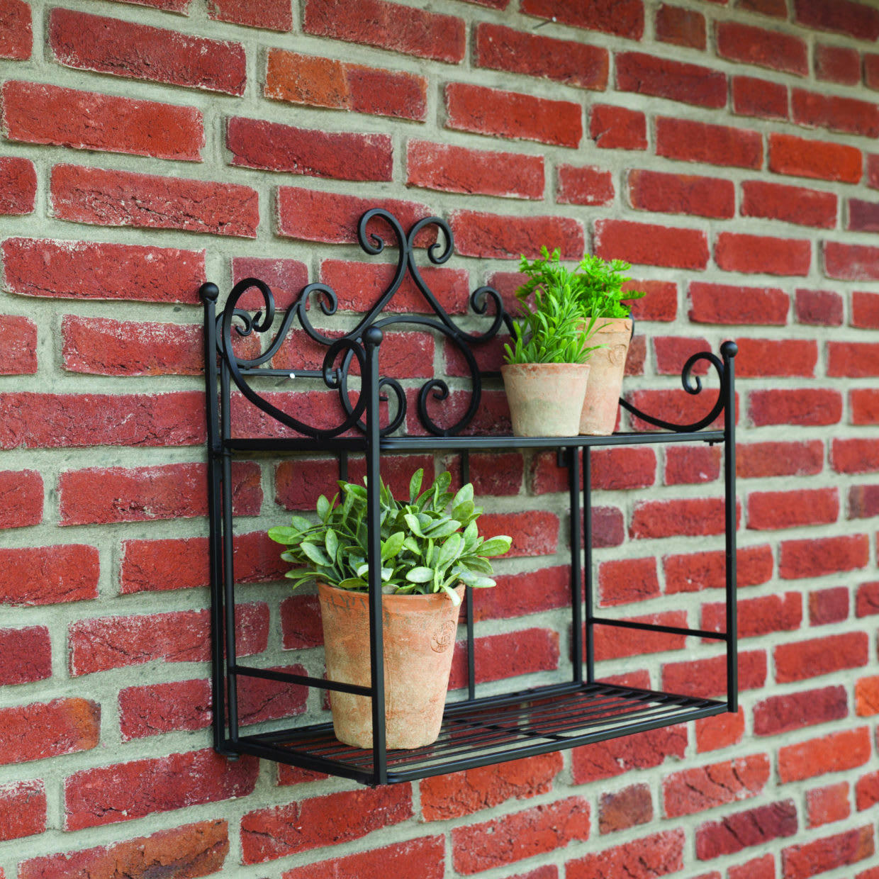 - Etagère pliante à plantes arabesques droite 2 niveaux