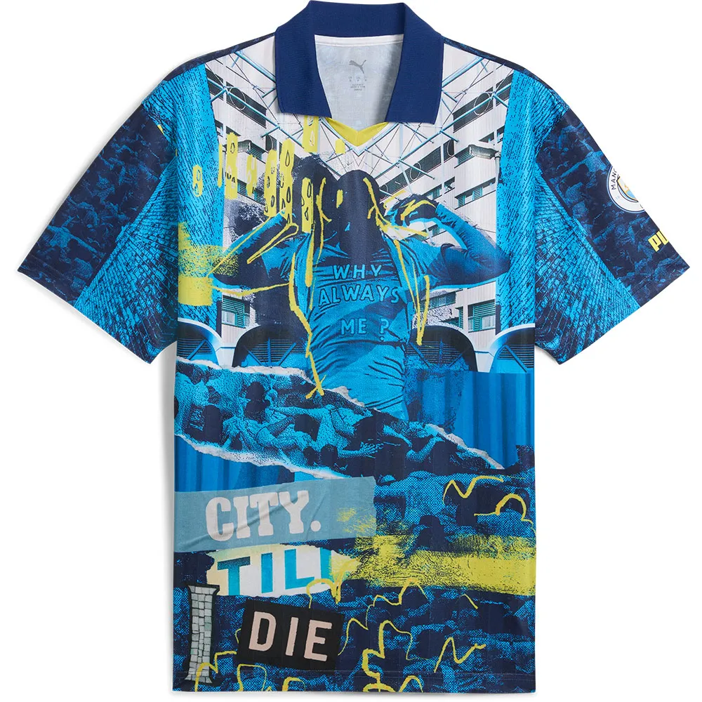 Puma Mancester City FC Football Energy  Retro short sleeve T-shirt