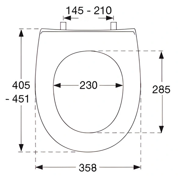WC-Sitz »Solid Pro«, BxL: 35,8 x 45 cm, oval, weiß