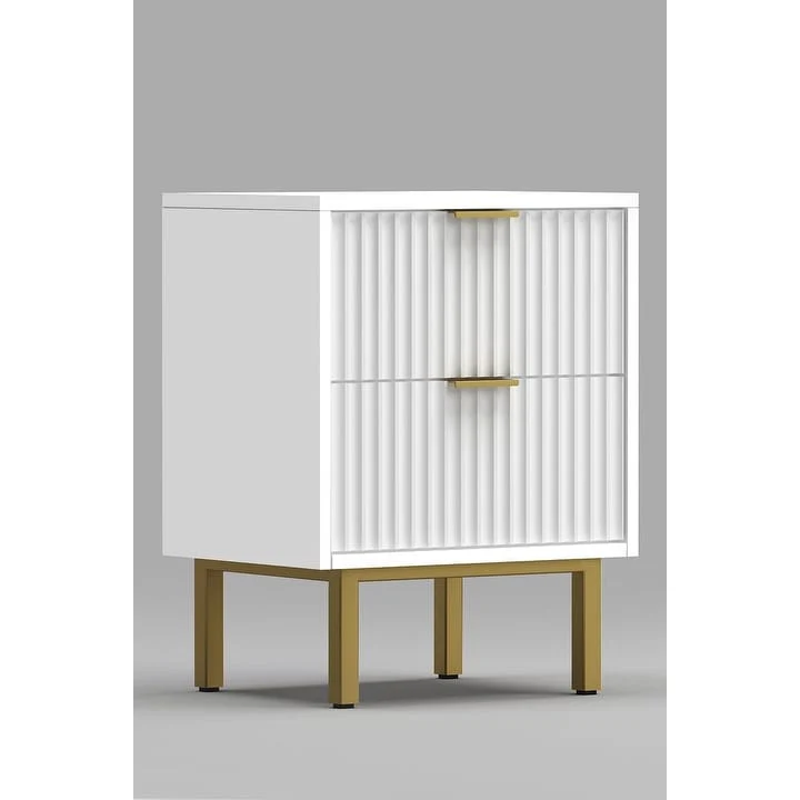 Origins by Alpine Casey 2 Drawer Nightstand in White