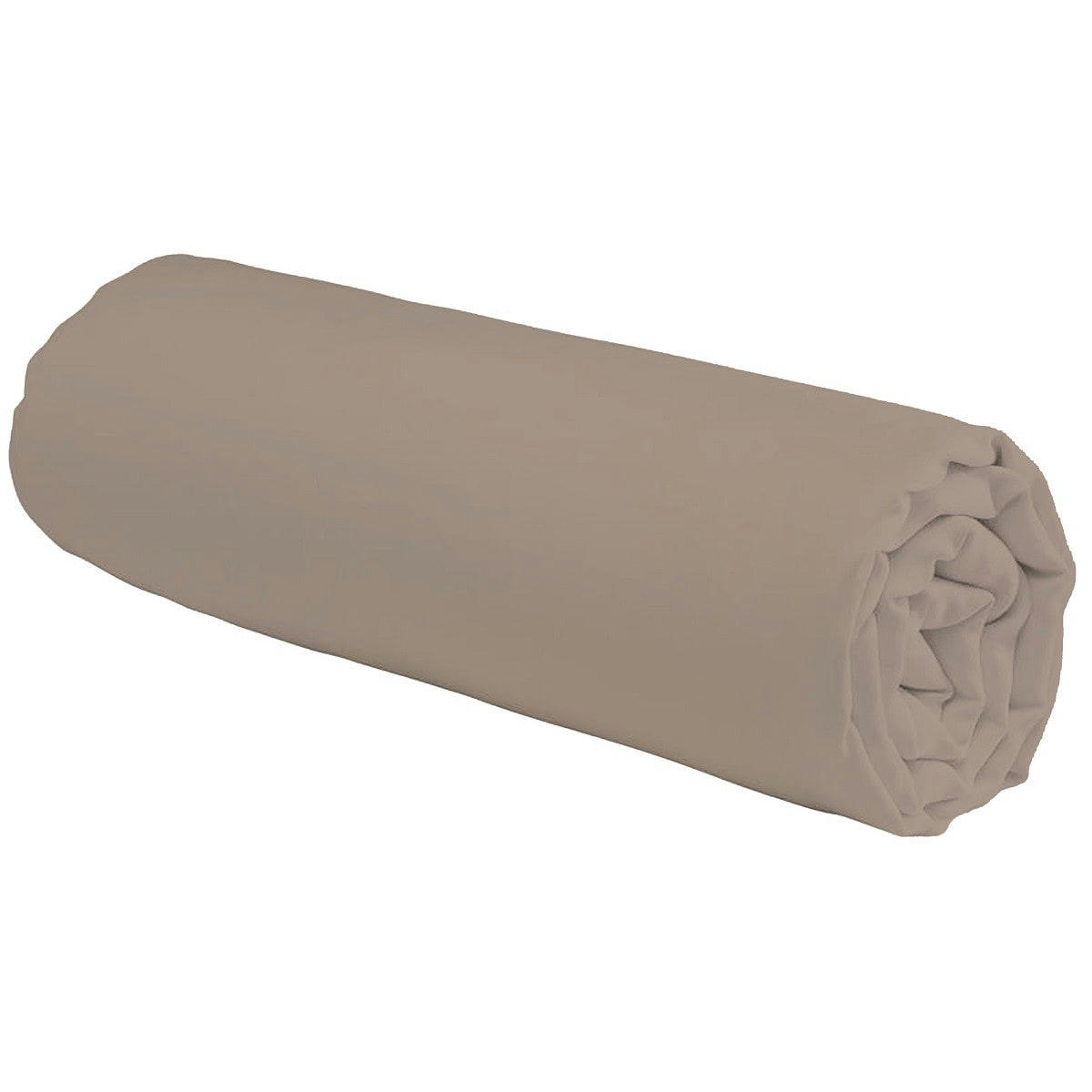 COTON UNIS - Drap housse coton  uni taupe 90x190cm