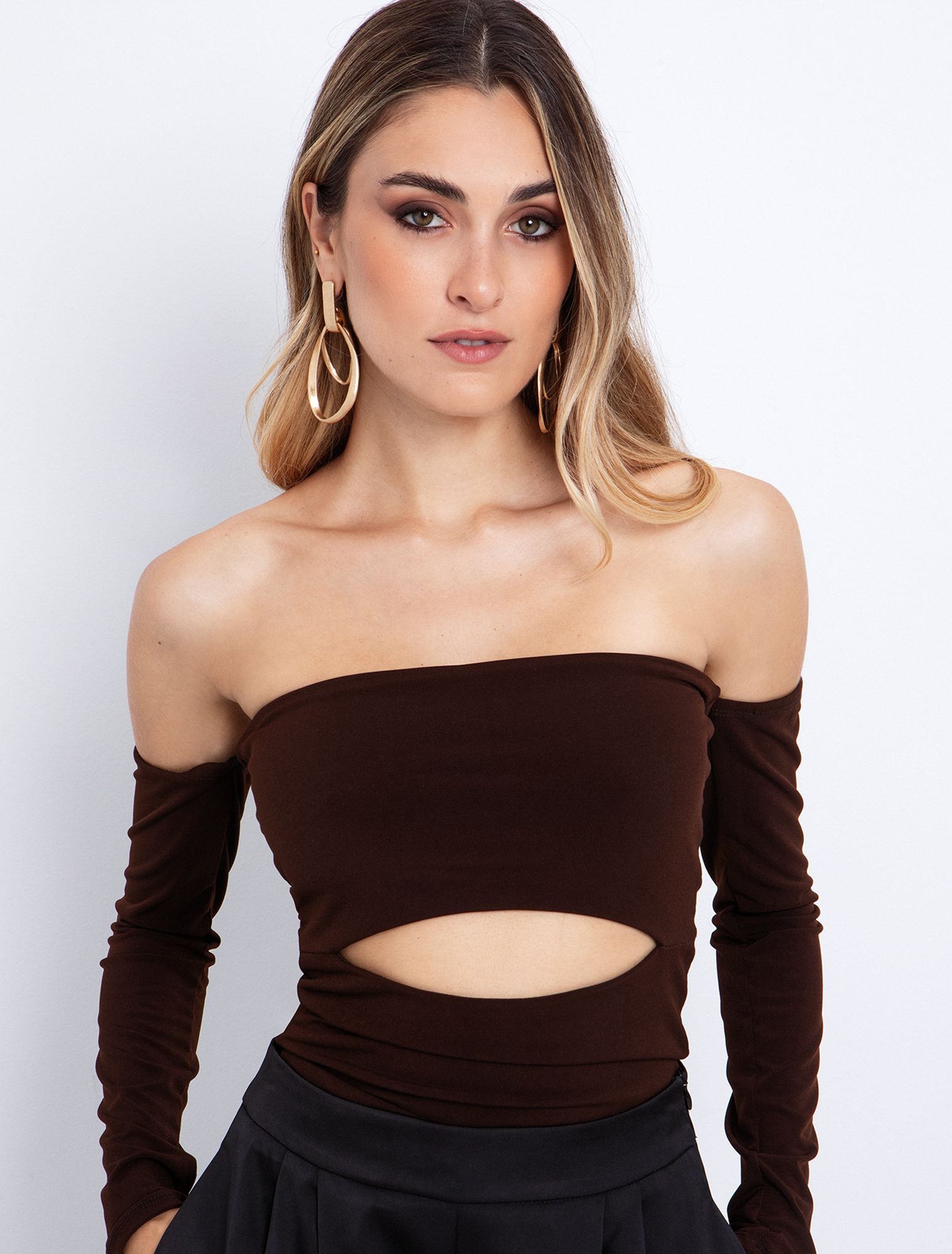 Strapless τοπ με μανίκια