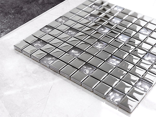 Mosaïque en verre sur filet pour salle de bain ou cuisine 30 cm x 30 cm - Selene