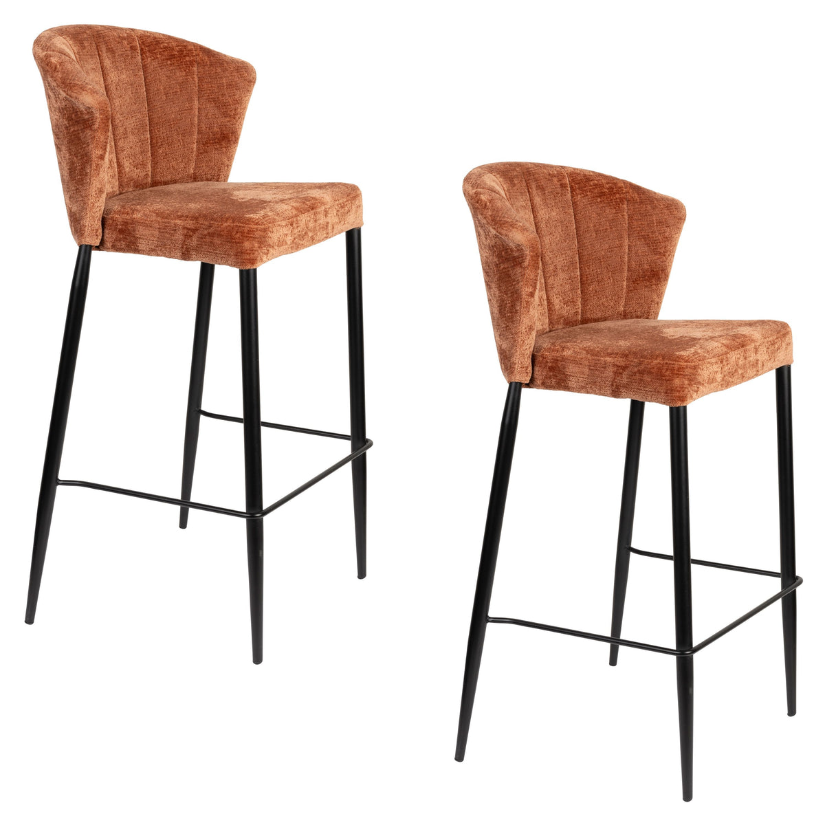 Dutchbone Georgia Barkrukken rugleuning 73 cm Oranje - Set van 2