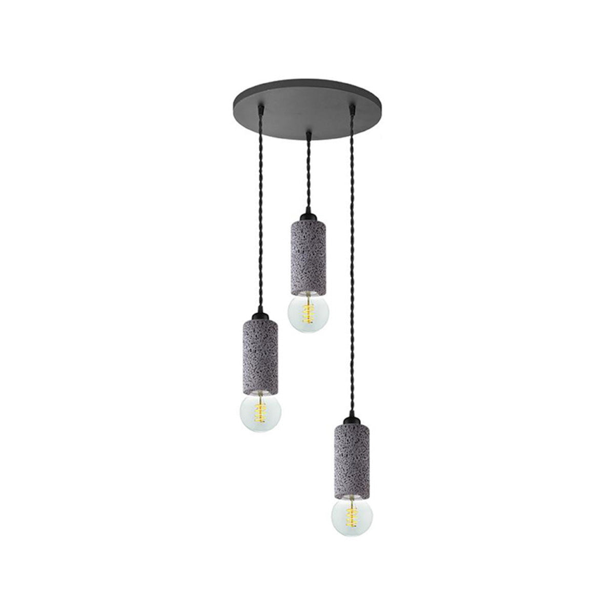 LABEL51 Hanglamp Fresco - Donkergrijs Beton - 30x30x120cm
