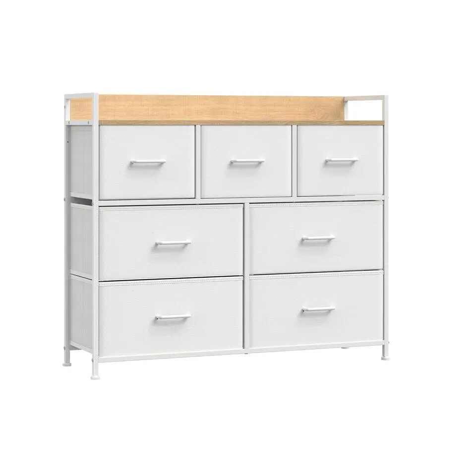 Furnihaus Commode kast 7 stoffen laden met handgrepen metalen frame industrieel