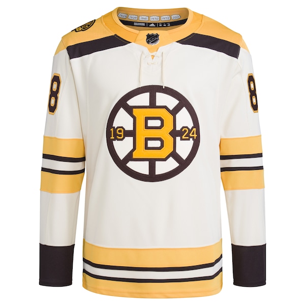 David Pastrnak Boston Bruins adidas  Primegreen Authentic Pro Player Jersey - Cream