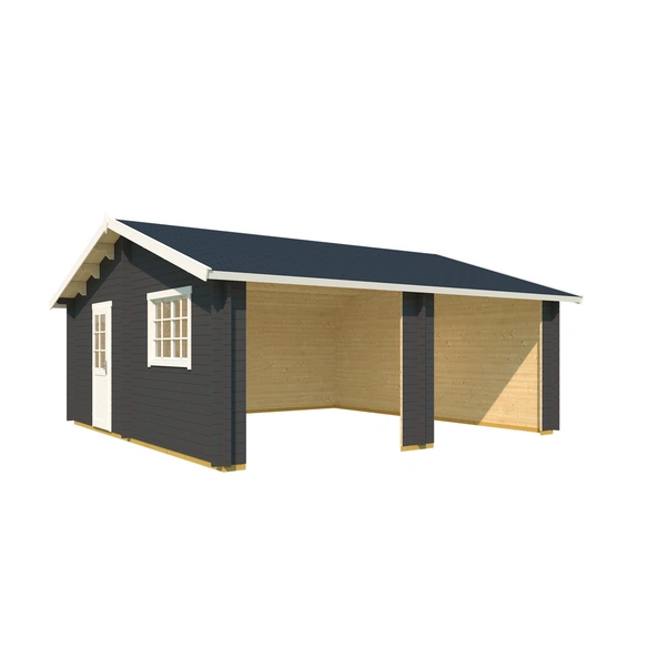 Blockgarage »Falkland«, BxT: 628,6 x 635 cm (Außenmaß), Holz