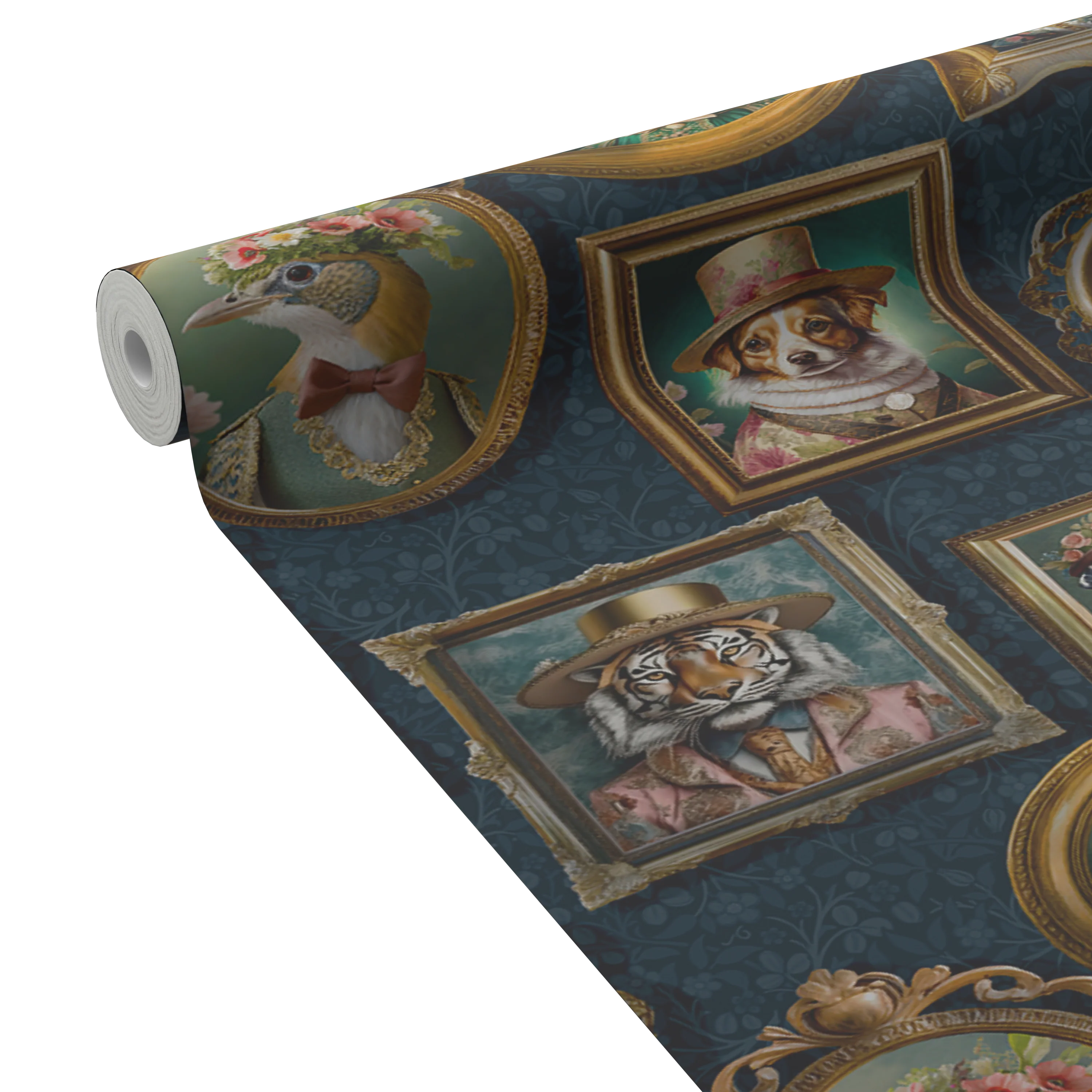 HOLDEN DECOR Papier peint REGAL BEASTS coloris bleu nuit