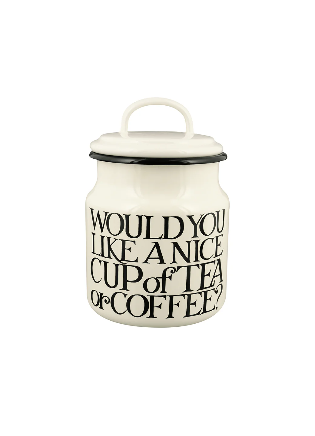 Black Toast Enamel Medium Storage Pot
