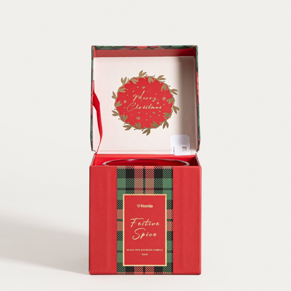 Świeca zapachowa z pozytywką TARTAN Festive Spice 200 g