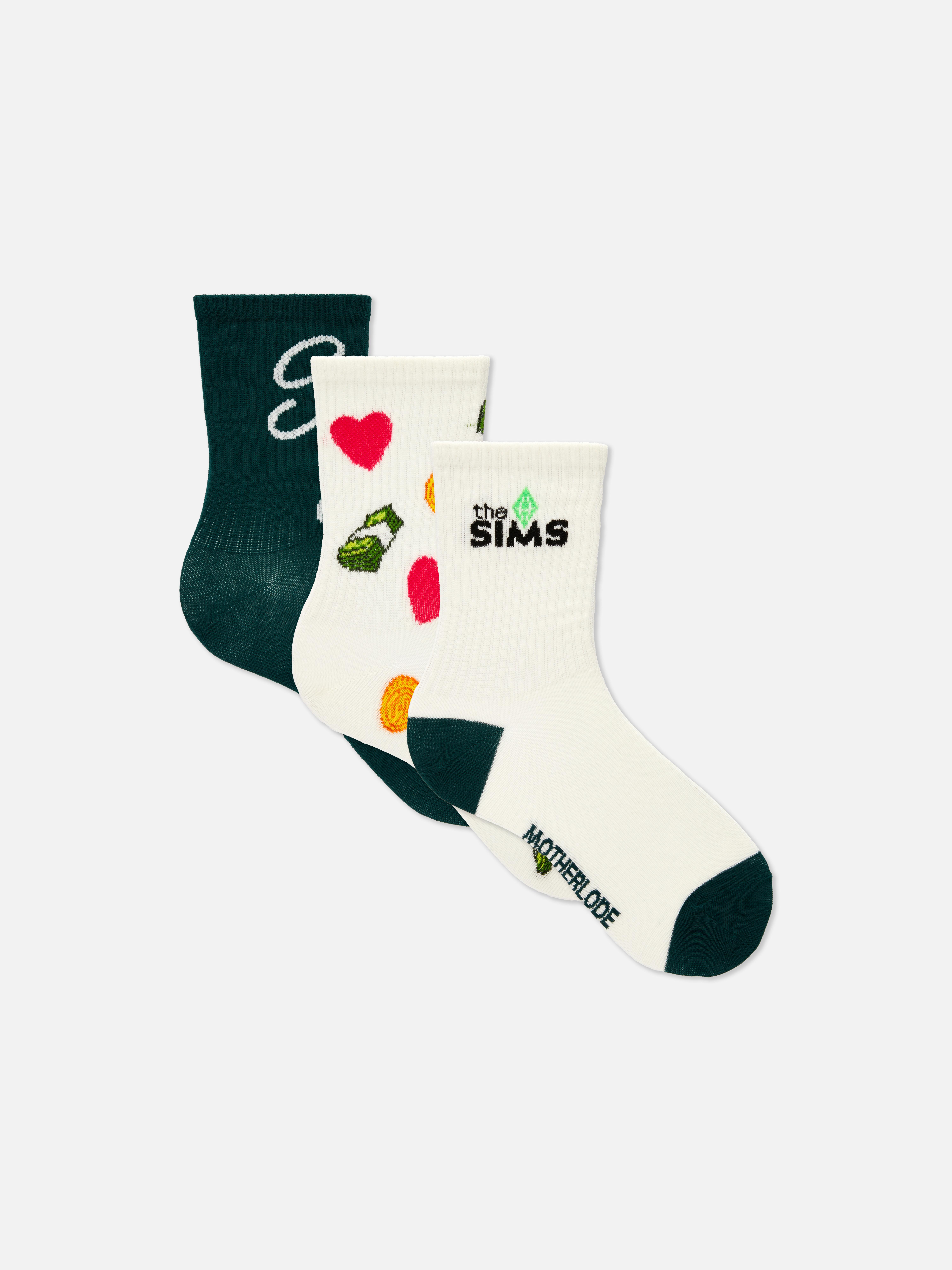 3pk The Sims Crew Socks