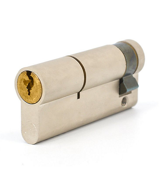 Demi Cylindre de sécurité nickelé pour porte Adriatic THIRARD Dimension - 60 x 10 mm
