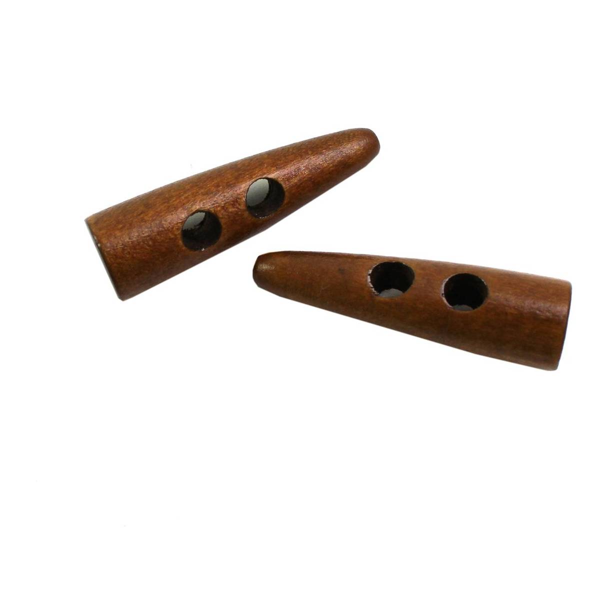 Hemline Dark Brown Sharktooth Toggles 50mm 2 Pack