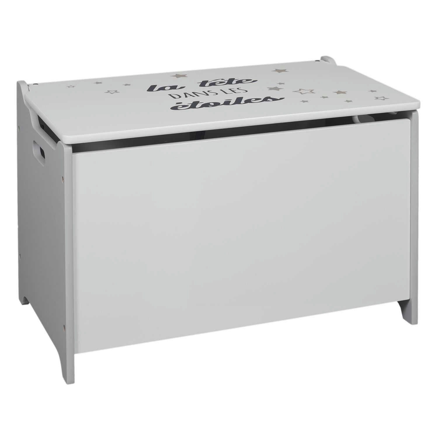LA TÊTE DANS LES ÉTOILES - Coffre à jouets en mdf gris