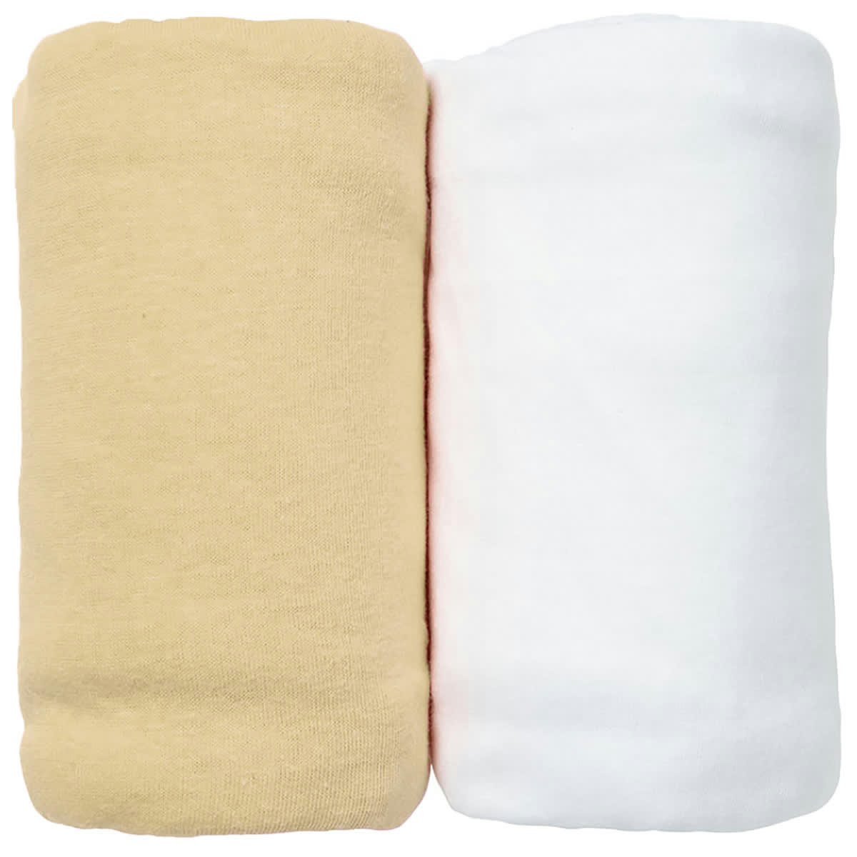 GAMME BIO UNIS - Lot de 2 Draps Housses jersey 40x80 cm Coton bio Blanc/Taupe