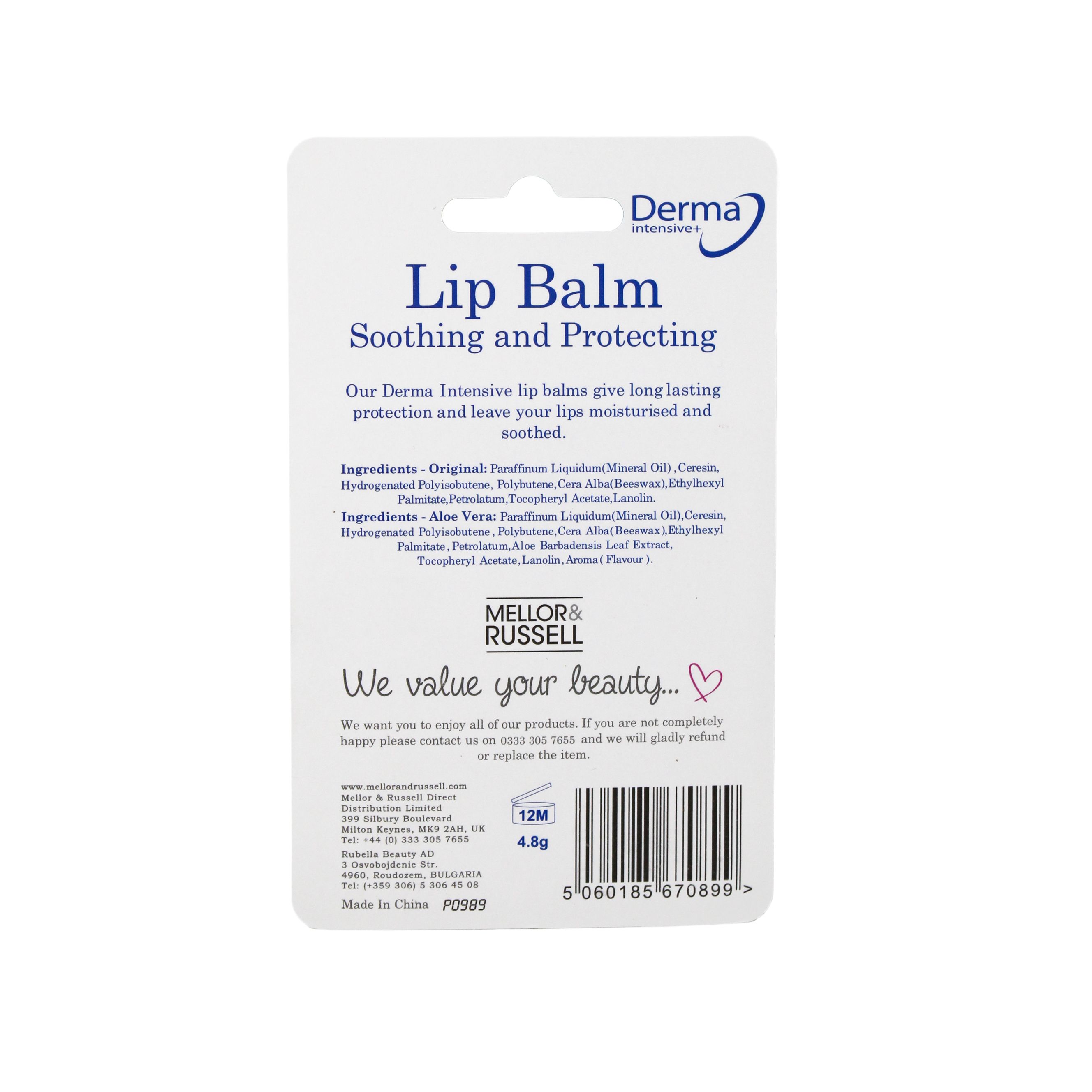 Derma Intensive+ Lip Balm Trio Set (Original & Aloe Vera)
