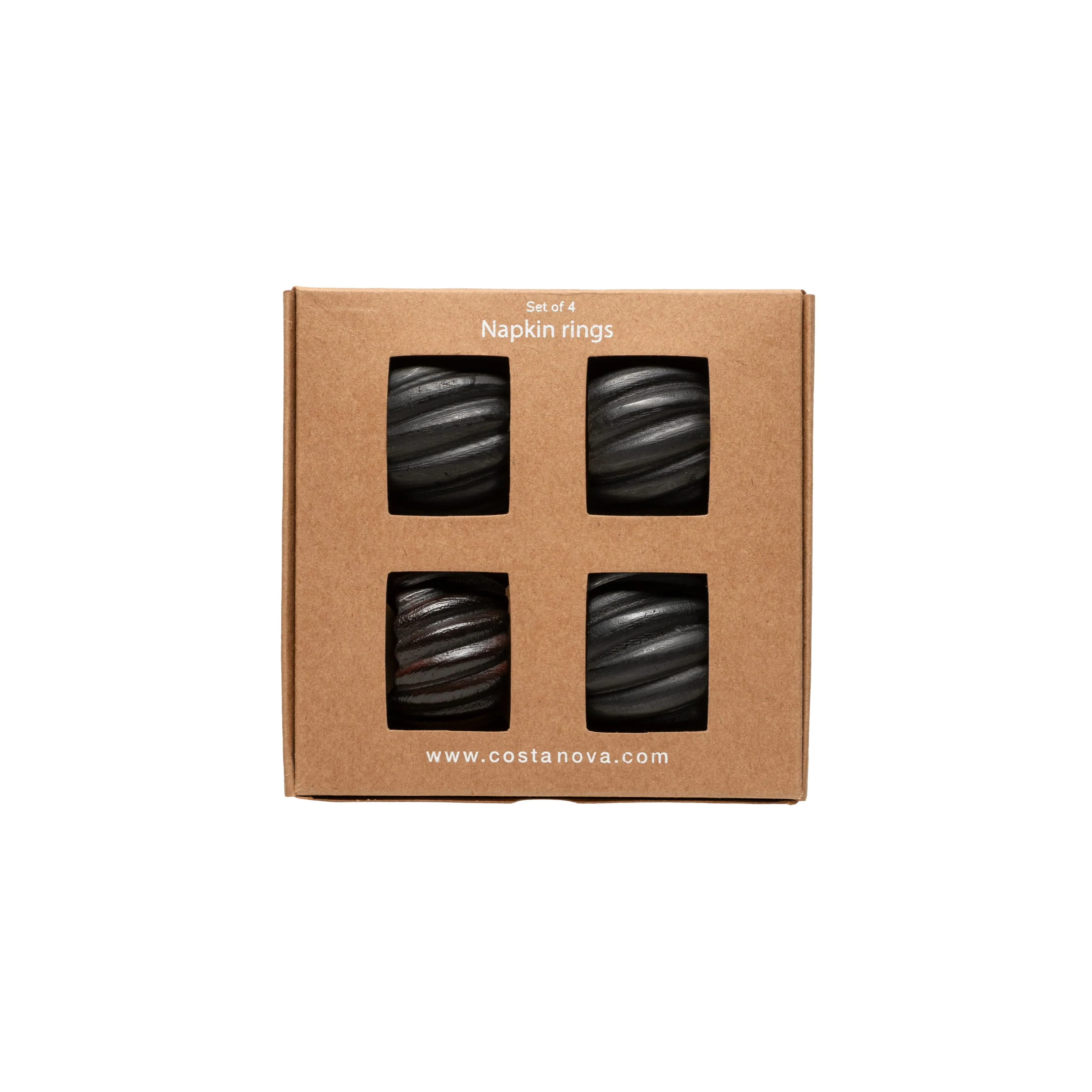 Set 4 Round Wood Napkin Rings Napkin Ring Collection - Wood