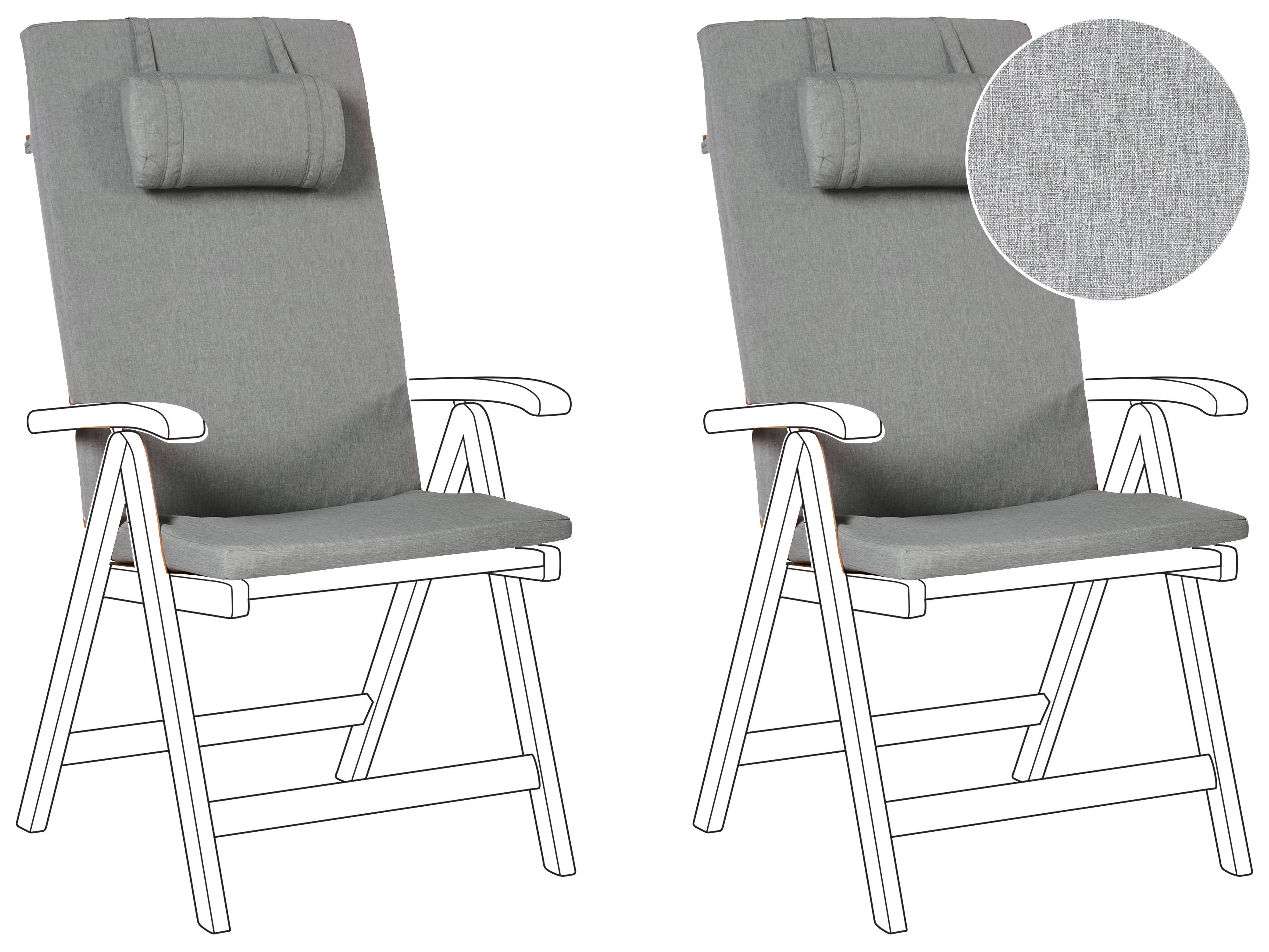 Set of 2 Back/Seat Cushions JAVA/AMANTEA PREMIUM 50 x 71 cm Grey Melange