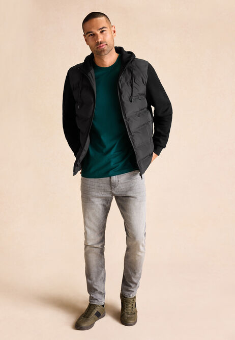 Mens Light Grey Slim Stretch Jeans
