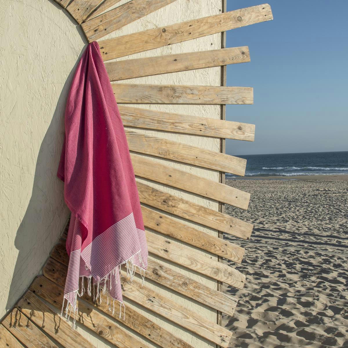 IBIZA - Fouta coton  100x200 rose fuchsia