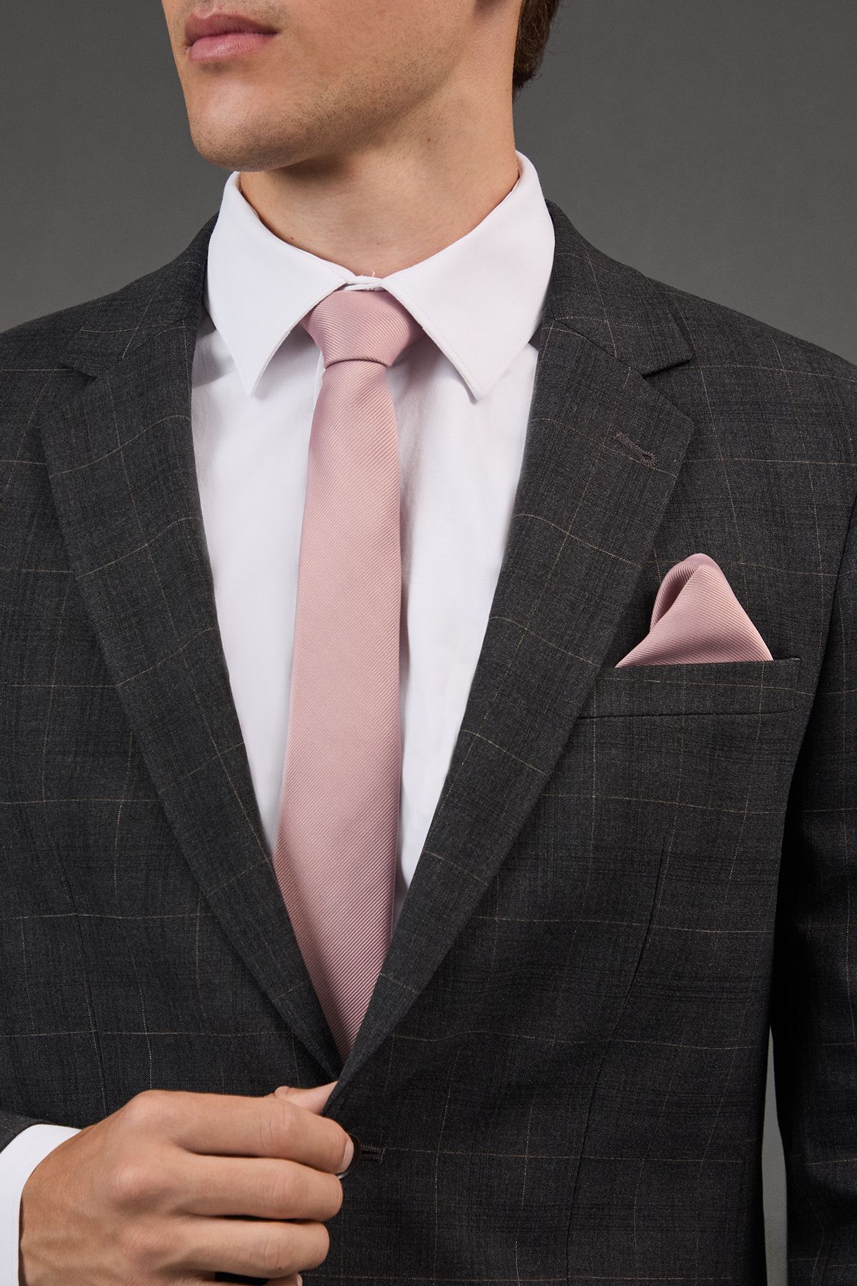 Burton Barely Pink Tie and Pocket Square