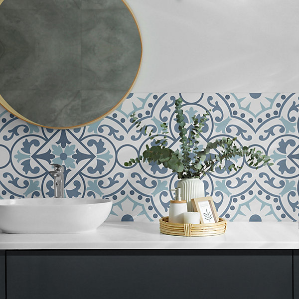 Panneau Mural TV Wallfluent 50x50 cm Motifs Végétaux Dans Les Ornements 4 pièces