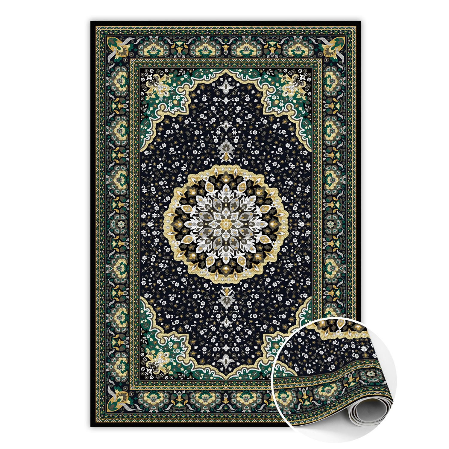 Dywan winylowy do domu 60x90 cm - Złota Mandala.