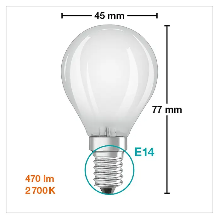 LYSPÆRE LEDVANCE LED E14 4W 2PK