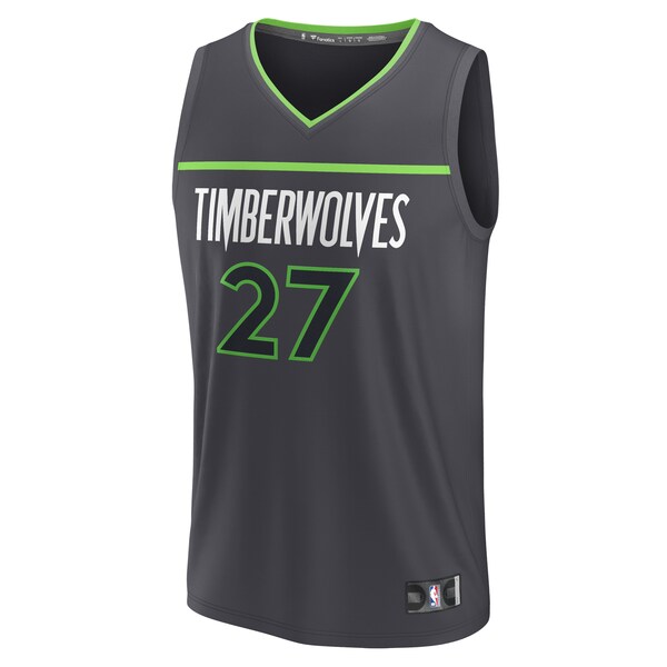 Rudy Gobert Minnesota Timberwolves  Youth Fast Break Replica Player Jersey - Statement Edition - Black