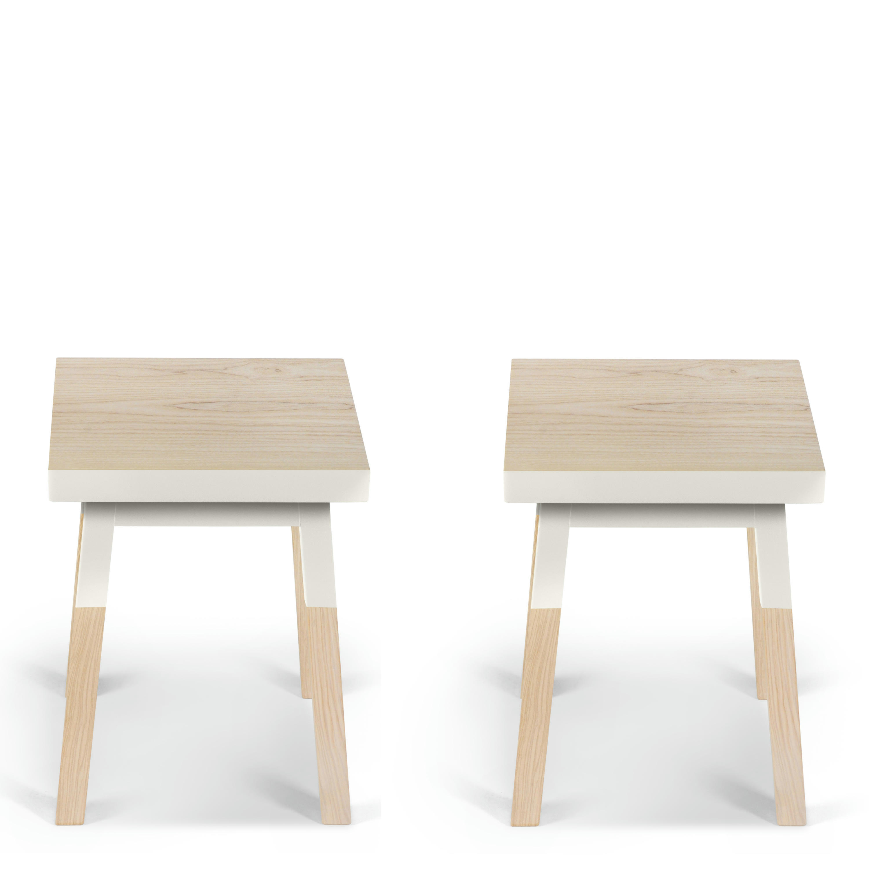 EGEE - 2 tabourets 100% frêne massif, assise 35 cm